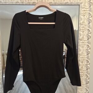 Old Navy Women's Black Square Neck Bodysuit